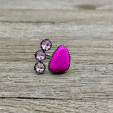 Fuchsia & Pink Crystal Stone Cuff Ring