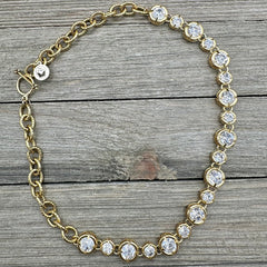 Allura Golden Crystal Toggle Necklace