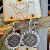 Silver Crystal LV Luxe Designer Hoop Earrings