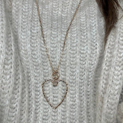 Open Your Heart Pendant Toggle Convertible Long Necklace Set