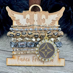 Glamin' Out Luxe Designer Charm Bracelet Stack