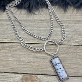 Boho Slate Speckles Layered Necklace