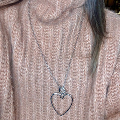 Open Your Heart Pendant Toggle Convertible Long Necklace Set