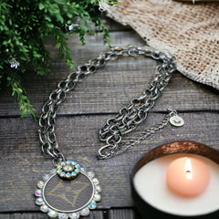 Gunmetal Glam Luxe Designer Necklace