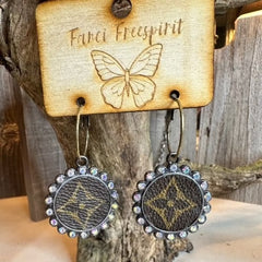 Gunmetal Aroura Borealis Luxe Designer Hoop Earrings