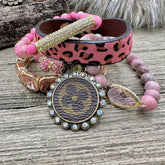 Pink Panther Luxe Designer Charm Bracelet Stack