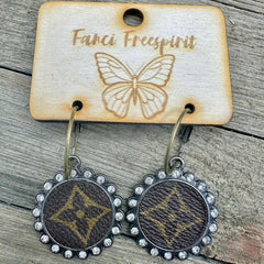 Gunmetal Cubic Zirconia Luxe Designer Hoop Earrings