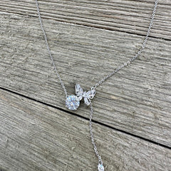 Flutter Jewel Crystal Butterfly Chain Drop Pendant Necklace