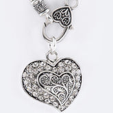 Bella Crystal Swirl Heart Pendant Necklace Set