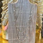 Deja Silver Fringe Disk Layered Choker Necklace