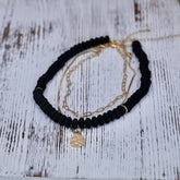 Black Lava Layered Necklace