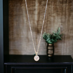 Crystal Whispers Round Pendant Necklace