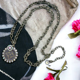 Antiqued Bronze Glam Luxe Designer Necklace