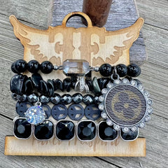 Noir Peace Parade Luxe Designer Bracelet Stack