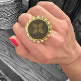 Golden AB Luxe Designer Cuff Ring