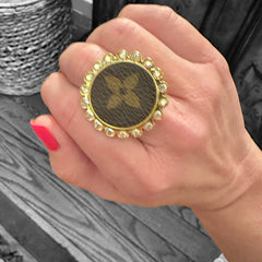 Golden AB Luxe Designer Cuff Ring