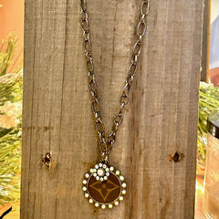 Gunmetal Glam Luxe Designer Necklace