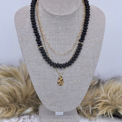 Black Lava Layered Necklace