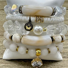 White Goddess Bracelet Stack