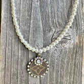 Timeless Pearl Aurora Borealis Crystal Luxe Designer Pearl Necklace