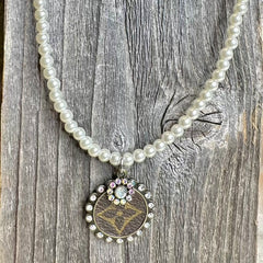 Timeless Pearl Aurora Borealis Crystal Luxe Designer Pearl Necklace