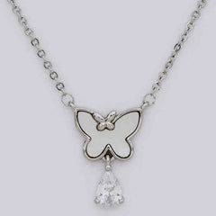 Mother Of Pearl Butterfly Pendant Necklace