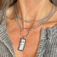 Boho Slate Speckles Layered Necklace