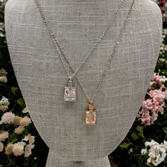 Coco Mademoiselle - Love Perfume Bottle Baguette Crystal Pendant Necklace